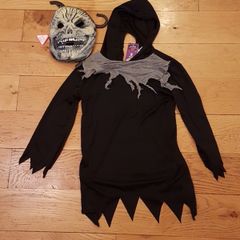 BNWT Age 7-8 Grim Reaper Costume Top