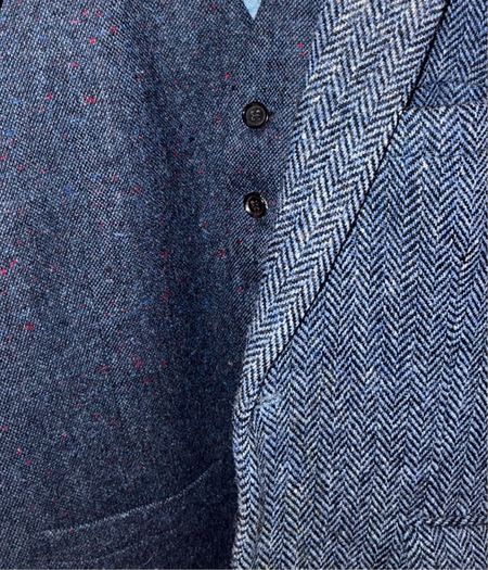 Tweed herringbone blazer and waistcoat sz m