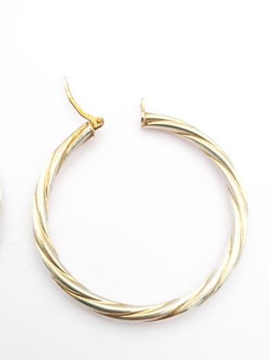 Vintage 925 Sterling Silver Italian Signed Hooped Earrings