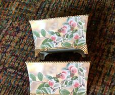 2 beautiful vintage decorative painted metal planters with legs.