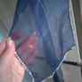 Decorative scarf shiny navy with silver beads Image 3