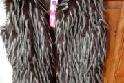 Ladies Gilet fun fur jacket Size 10/12