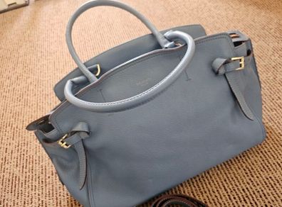 Genuine Trussardi Milano Large  Full Leather Vintage Bag with handles and long strap