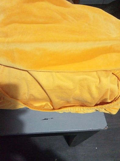 6 ochre velvet XL chair covers