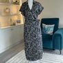 Ladies Short-sleeved Black and White Wrap Shirt Dress from Mango Image 4