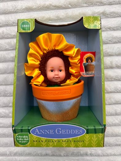 Anne Geddes Sunflower Baby Doll in Flower Pot Please see photos