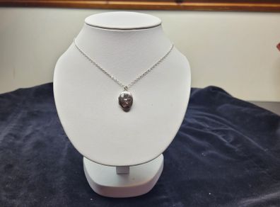 Sterling silver 925 locket necklace with floral engraving