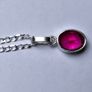 Silver Pendant with Red Garnet Stone Image 5