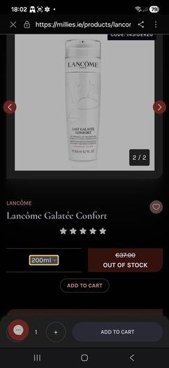 Lancome Lait Galatee confort