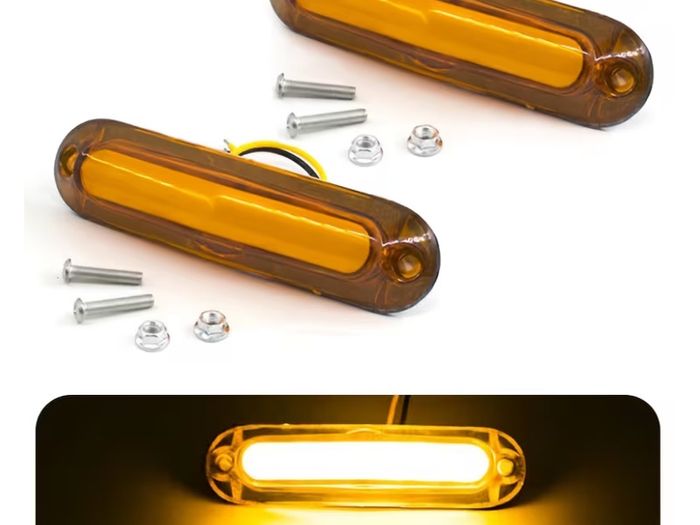 2pcs  LED Signal Light Strip, Red, Yellow, White Side Lights,