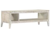 Coffee Table White 110x50x40 cm Solid Mango Wood