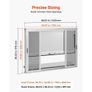 Concession Window Folding Shelf 1220x915mm Aluminum Alloy Service Window, for Food Truck, Up to 85 Degrees, w/ 4 Sliding Screen Windows, Awning Door and Drag Hook, Rainwater Resistant Image 4