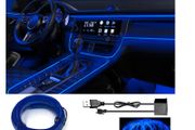 EL Wire Car LED Interior Lights Strip USB Neon Wire Lights 197 inch 6mm Sewing Edge Glowing EL Wire Lights for Car Ambient Lighting Kit 5M/16.5ft Car Decorations LED Lights for Car Interior