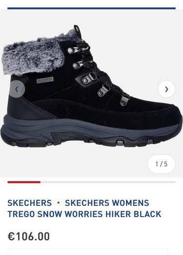 Black Skechers hiker snow waterproof ankle boots. UK 6. As new.