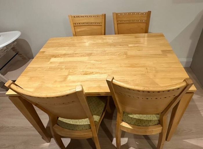 Solid Wood Dining Table and Chairs
