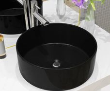 Basin Ceramic Round Black 40x15 cm