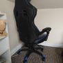 ELECWISH Gaming Chair with Footrest Black & Blue Image 2