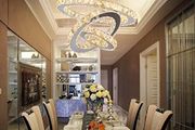 Modern Hanging  Crystal Chandelier 3 Ring Adjustable LED Pendant, Warm White