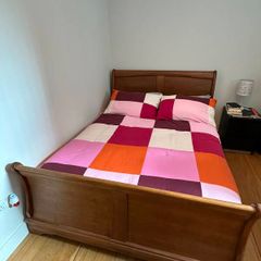 Solid Wood Sleigh Bed Frame Standard king (with Matress) Excellent Condition