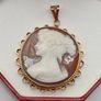 Vintage 9ct gold cameo pendant Image 9