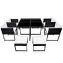 9 Piece Outdoor Dining Set with Cushions Poly Rattan Black Image 7