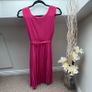 Stunning Hot Pink Pleated Midi Dress Image 3