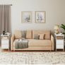Narrow Bedside Table with Charging Station, with 2 Non-Woven Drawers, Slim Side Table with Power Outlets for Small Spaces, Living Room, White Image 4