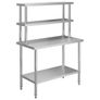 Stainless Steel Kitchen Work Table with 2-Tier Image 2
