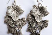Poison ivy leaf earrings silver plated oxidized ivy leaf jewelry poison ivy antique look large silver