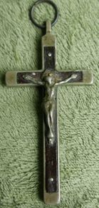 Carmelite Nuns Antique Prayer & Meditation Ebony & Bronze Habit Crucifix Cross