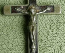 Carmelite Nuns Antique Prayer & Meditation Ebony & Bronze Habit Crucifix Cross