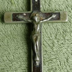 Carmelite Nuns Antique Prayer & Meditation Ebony & Bronze Habit Crucifix Cross