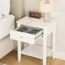 Bedside Table Chest of 1 Drawer, Bedside Cabinet Wooden Nightstand, Modern Side Table for Living Room,Bedroom,Office,White Image 5