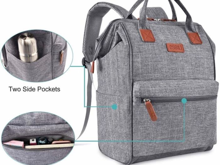 Travel Laptop Backpack, Wide Open Work Bag Lightweight Laptop Bag with USB Charging Port, Anti Theft Business Backpack, Water Resistant School Rucksack Gifts for Men Women (15.6inch Grey/Black)