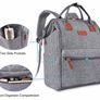 Travel Laptop Backpack, Wide Open Work Bag Lightweight Laptop Bag with USB Charging Port, Anti Theft Business Backpack, Water Resistant School Rucksack Gifts for Men Women (15.6inch Grey/Black) Image 5