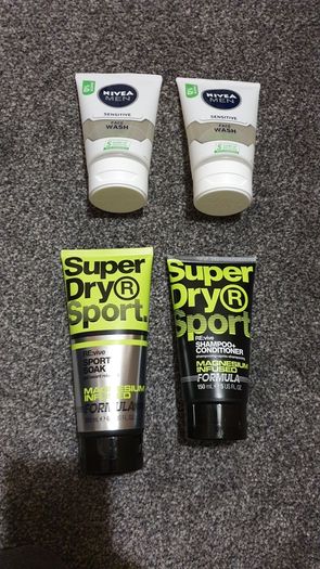 superdry shampoo conditioner shower gel nivea face wash