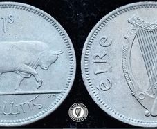 [#159] - Ireland 1966 | 1 Shilling | 1s | Bull | KM.14a | MS