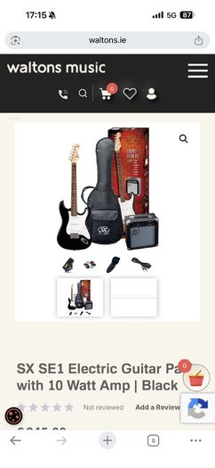 SX SE1 Electric Guitar Pack with 10 Watt Amp | Black