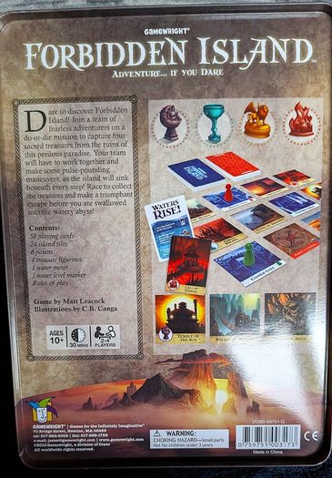 Forbidden Island Cooperative Board Game - Gamewright Style 317 - Original Metal Tin Edition