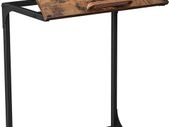 Side Table Laptop Table with Adjustable Surface Sofa Table Bedroom Living Room Simple Assembly Steel Frame Industrial Style Vintage Brown Black