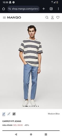 New! Youths teenager Mango Sam carrot blue denim jeans Euro 38