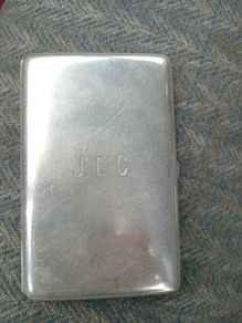 1918 solid sterling silver WW1 cigarette case