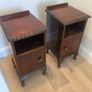 Antique Bedside Lockers - Pair - Mahogany Image 3