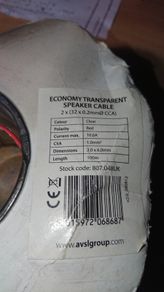Economy transparent speaker cable 2x(32x0.2mm) 50M