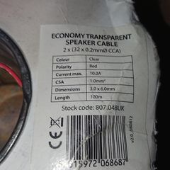 Economy transparent speaker cable 2x(32x0.2mm) 50M