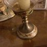 Vintage brass and enamel ornate candle holder Image 2