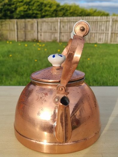 Vintage copper tea kettle