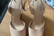 Once worn Aldo leather nude wedges cork wedge