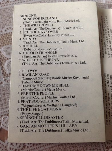 Luke's Legacy.   Luke Kelly & The Dubliners. Cassette Tape.