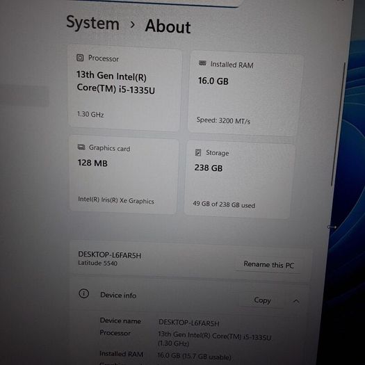 Dell Latitude 5540 | Intel Core i5-1335U | 16GB RAM | 256GB SSD Laptop